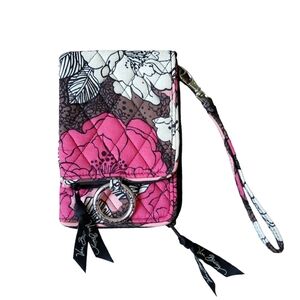 Vera Bradley Mocha Rouge Double ID Wristlet